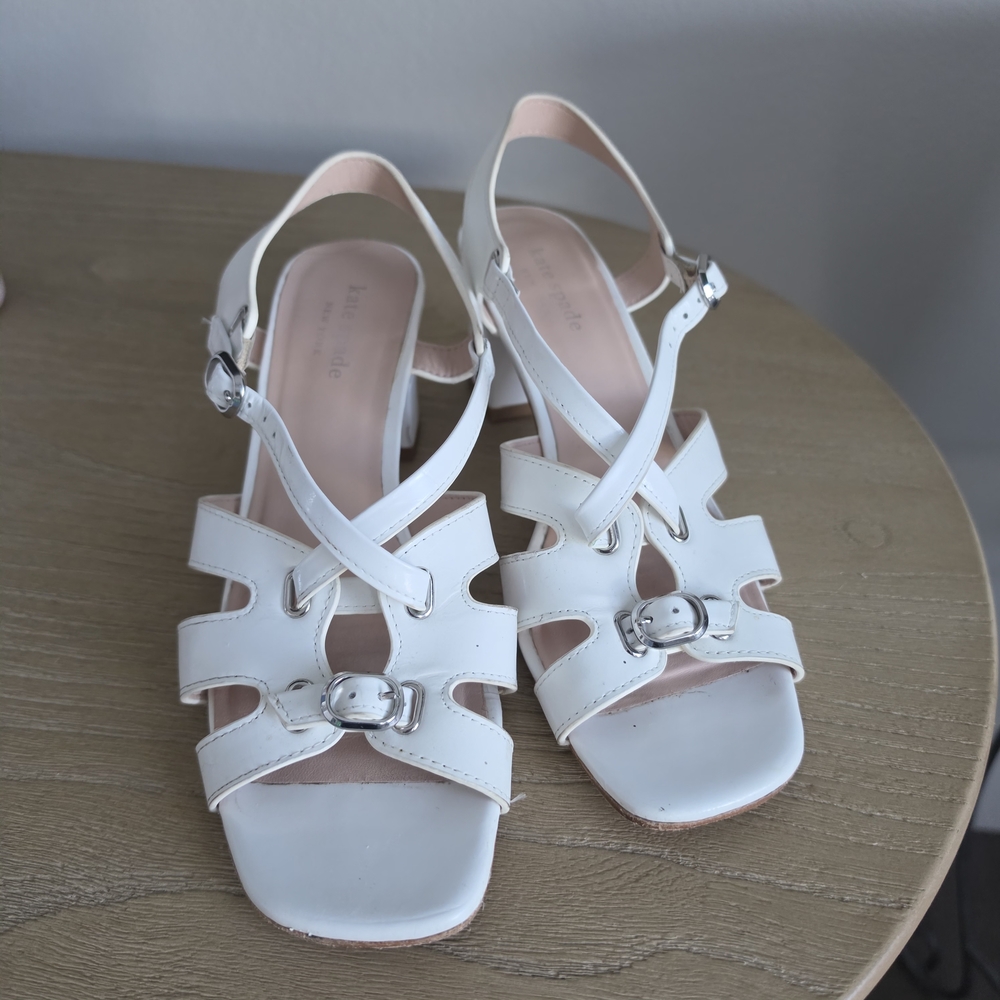 Kate Spade White Strappy Sandals Size 7.5